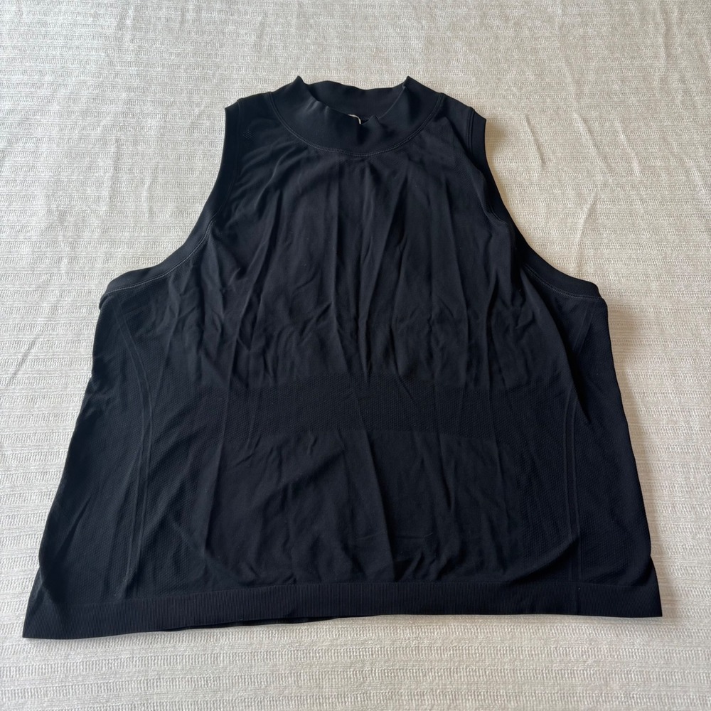 Athleta Momentum Seamless Mock Neck Tank Top Black XL Racerback Training Vest - Picture 2 of 9
